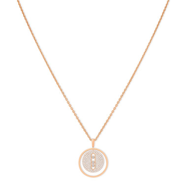 Halsschmuck, Roségold, Messika Lucky Move MM Pavé Collier
