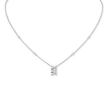 Halsschmuck, Weißgold, Messika Move Romane Anhänger-Kette