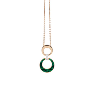 Halsschmuck, Roségold, Al Coro Mezzaluna Collier