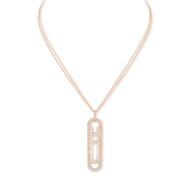 Halsschmuck, Roségold, Messika Lange Move 10th Anniversary Halskette mit Anhänger