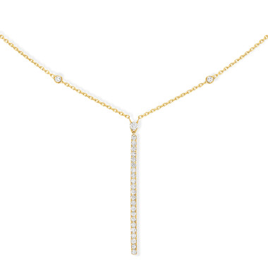 Halsschmuck, Gelbgold, Messika Gatsby Halskette