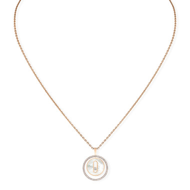 Halsschmuck, Roségold, Messika Lucky Move Kette KM Perlmutt
