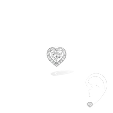 Ohrringe, Weißgold, Messika Joy Coeur Ohrstecker