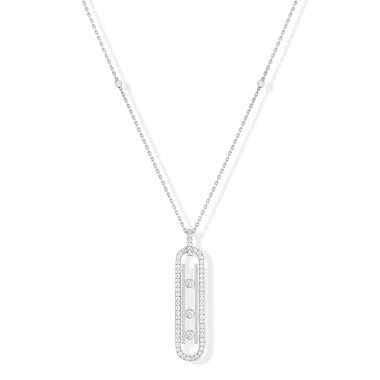 Halsschmuck, Weißgold, Messika Move 10th Diamantkette