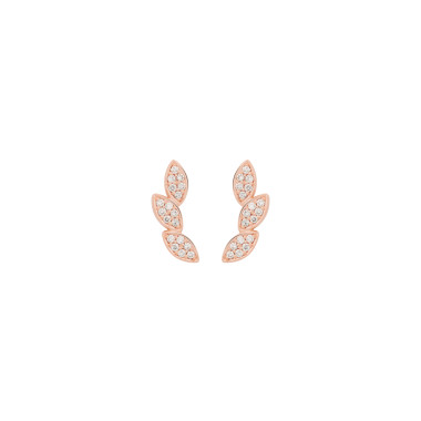         Roségold, Ohrringe, Bron Poppy Petal Ohrschmuck