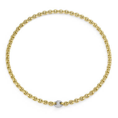 Halsschmuck, Weißgold, IsabelleFa Collier "ChaCha 6" Pavéclasp