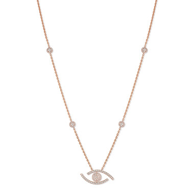 Halsschmuck, Roségold, Messika Lange Lucky Eye Halskette