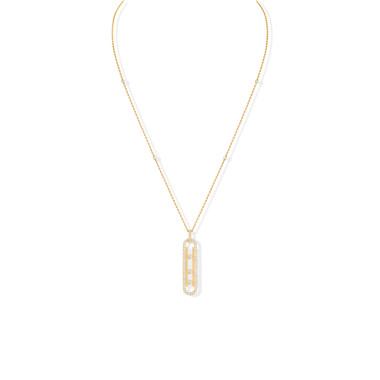Halsschmuck, Gelbgold, Messika Move 10th Anhänger mit Halskette