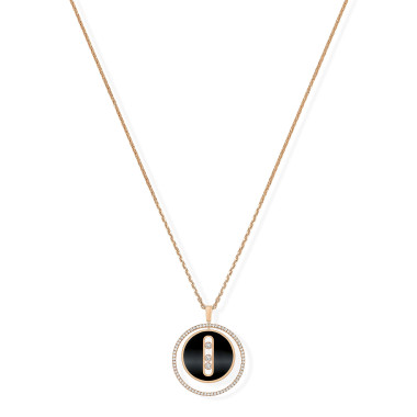 Halsschmuck, Roségold, Messika Lucky Move Kette MM Onyx