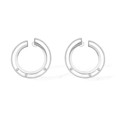 Ohrringe, Weißgold, Messika Move Romane PM Ohrringe