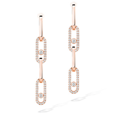 Ohrringe, Roségold, Messika Move Link Ohrhänger