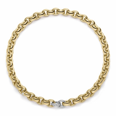 Halsschmuck, Weißgold, IsabelleFa Collier "ChaCha 11" Pavé