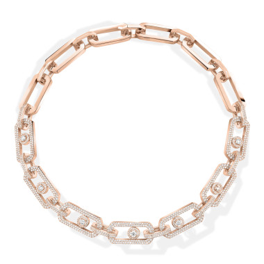 Halsschmuck, Roségold, Messika So Move XL Diamantkette