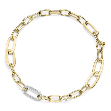 Halsschmuck, Weißgold, IsabelleFa Collier "Romance" Pavé
