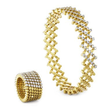         Gelbgold, Ringe, Serafino Consoli Serafino Multi-Size Ring und Armreif