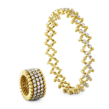         Gelbgold, Ringe, Serafino Consoli Serafino Multi-Size Ring und Armreif