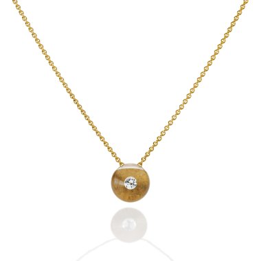 Halsschmuck, Gelbgold, Schmuckwerk Halskette Glasklar
