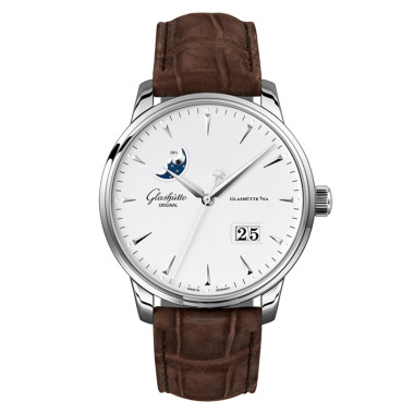 Damen- und Herrenuhr, Automatik, Glashütte Original Senator Excellence 
Panoramadatum Mondphase