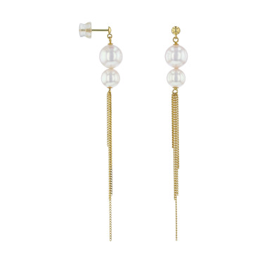 Ohrringe, Gelbgold, Hesse Perl-Ohrstecker