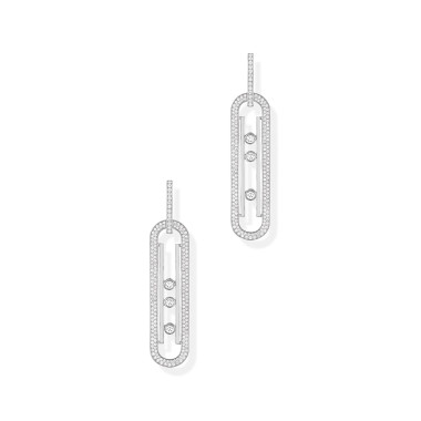 Ohrringe, Weißgold, Messika Move 10th Anniversary XL Ohrhänger