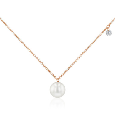 Halsschmuck, Roségold, Hesse Brillant-Perl-Collier