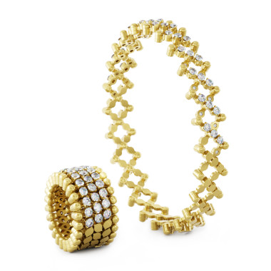         Gelbgold, Ringe, Serafino Consoli Serafino Multi-Size Ring und Armreif