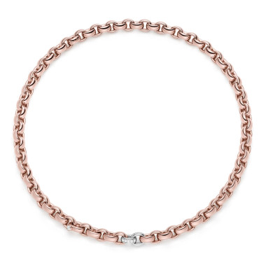 Halsschmuck, Weißgold, IsabelleFa Collier "ChaCha 8" Pavé