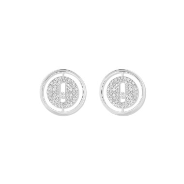 Ohrringe, Weißgold, Messika Lucky Move Ohrstecker