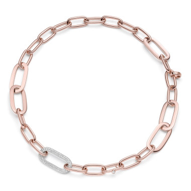 Halsschmuck, Weißgold, IsabelleFa Collier "Romance" Pavé