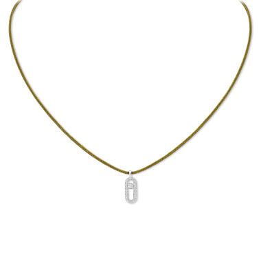 Halsschmuck, Weißgold, Messika Messika CARE(S) Anhänger mit Halskette