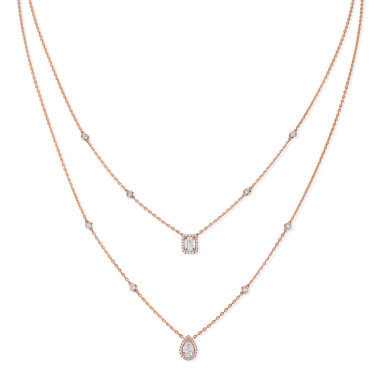 Halsschmuck, Roségold, Messika My Twin 2 Rows Collier