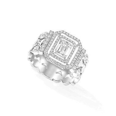Ringe, Weißgold, Messika D-Vibes mehrreihiger Ring