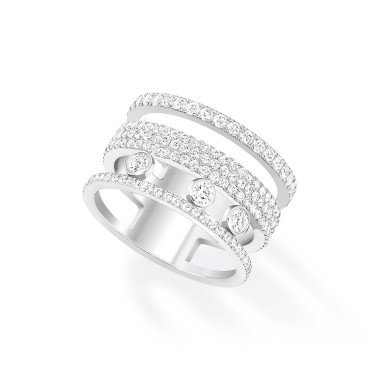 Ringe, Weißgold, Messika Move Romane GM Pavée Ring