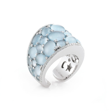 Ringe, Weißgold, Al Coro Mezzaluna Ring