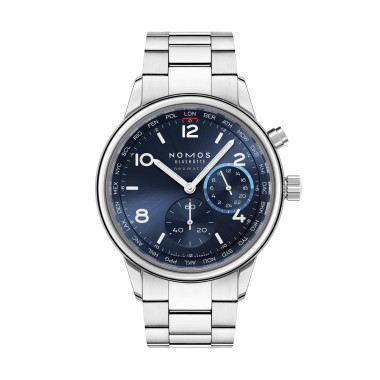         Automatik, NOMOS Glashütte Club Sport Neomatik Weltzeit blau