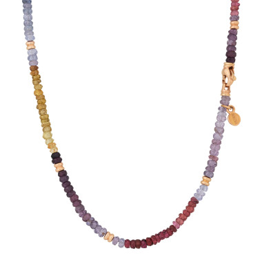 Halsschmuck, Roségold, Bron Edelstein Halskette