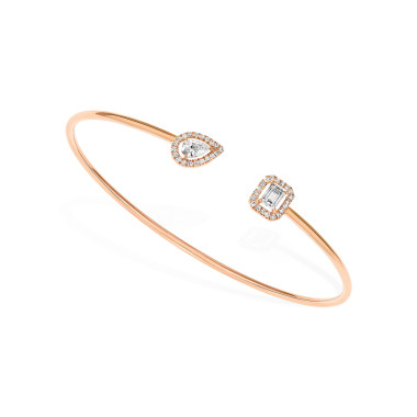 Armschmuck, Roségold, Messika Jonc Flex My Twin Toi & Moi X2 Armreif