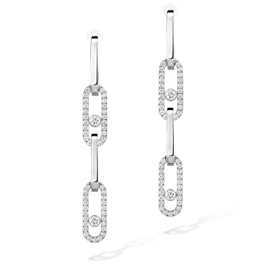 Ohrringe, Weißgold, Messika Move Link Ohrhänger