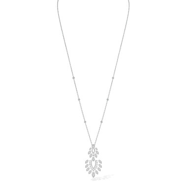 Halsschmuck, Weißgold, Messika Lange Desert Bloom Kette mit Anhänger