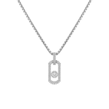 Halsschmuck, Titan, Messika So Move Titan Anhänger mit Halskette