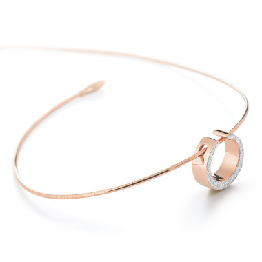 Halsschmuck, Roségold, Al Coro Mezzaluna Anhänger