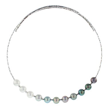 Halsschmuck, Weißgold, Hesse Perl-Collier