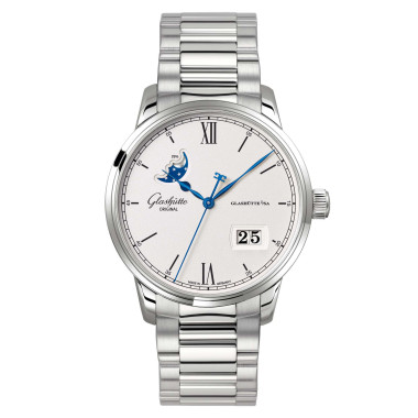 Damen- und Herrenuhr, Automatik, Glashütte Original Senator Excellence Panoramadatum Mondphase