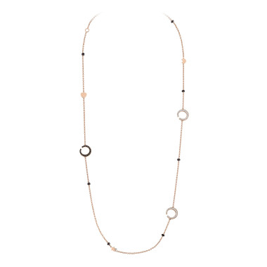 Halsschmuck, Roségold, Al Coro Mezzaluna Collier