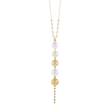 Halsschmuck, Gelbgold, Hesse Perl-Collier