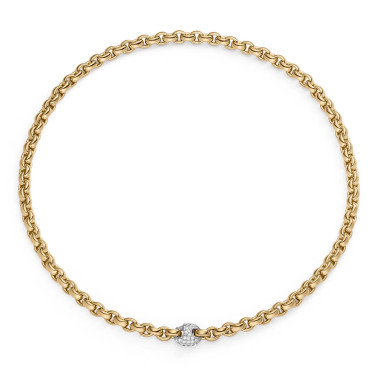 Halsschmuck, Weißgold, IsabelleFa Collier "ChaCha 6" Pavéclasp