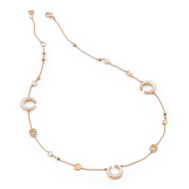 Halsschmuck, Roségold, Al Coro Mezzaluna Collier