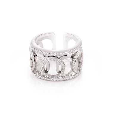 Ringe, Weißgold, Al Coro Mezzaluna Ring