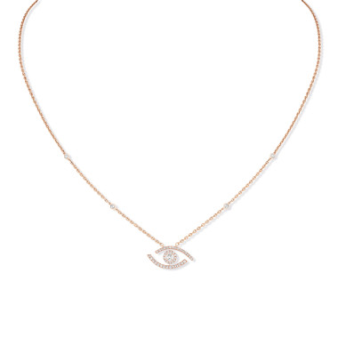 Halsschmuck, Roségold, Messika Lucky Eye Halskette