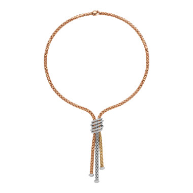 Halsschmuck, Weißgold, FOPE Solo Halskette mit Diamanten